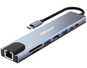 Docking Station USB C - 8 EN 1, HDMI/RJ45 GIGABIT/USB A/USB C/SD/MICRO SD. BROBOTIX 60007000 Docking Station USB C - 8 EN 1, HDMI/RJ45 GIGABIT/USB A/USB C/SD/MICRO SD. BROBOTIX 60007000